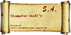Stampfer Azár névjegykártya